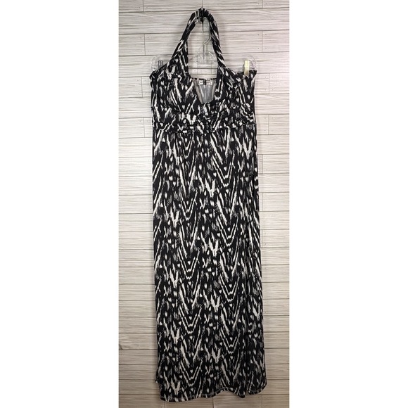 Claudia Richard Dresses & Skirts - Claudia Richard Women's Halter Dress‎ Black & White Summer Polyester Sz Lg